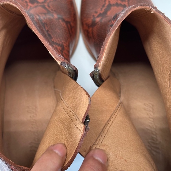 Madewell The Rosie Ankle boot in Snake Embossed Leather Women's Size 8 Comfy - Picture 13 of 16